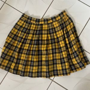 Hot Topic Yellow Plaid Skirt